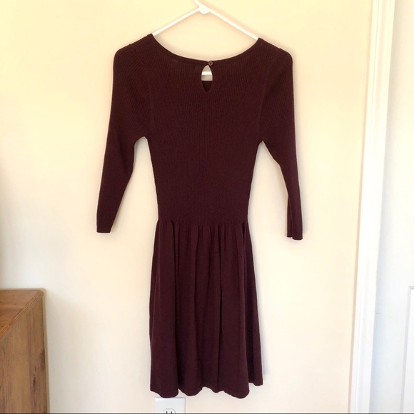 Maroon Sweater Dress - Picture 3 of 4